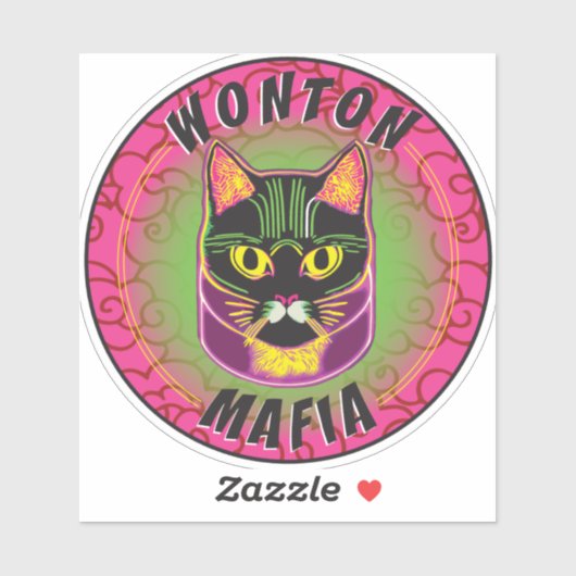 Wonton Mafia Cat Sticker (Vel)