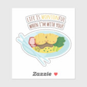 Wontonful Dumpling Paar Noodle Love Pun Sticker (Vel)