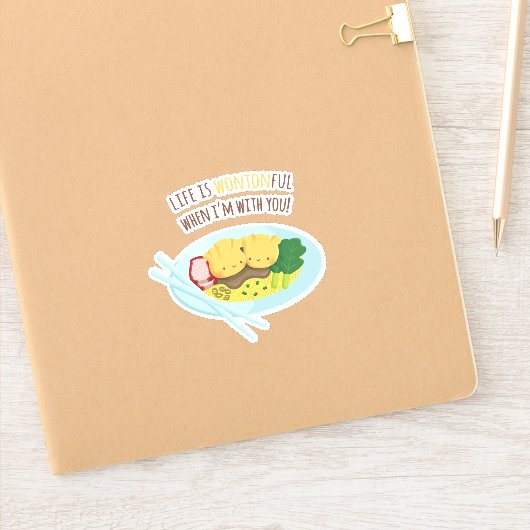 Wontonful Wonderlijke Dumpling Koppel Noodle Liefd Sticker (Notitieboek)