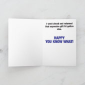 Won't't't'birthday humorous birthday card kaart (Binnen)