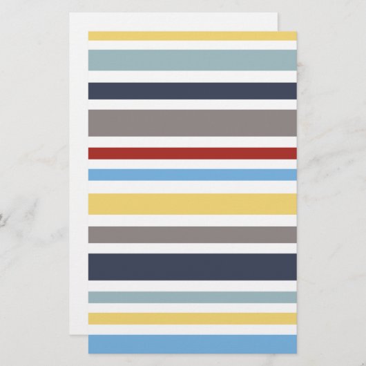 wonz stripes nautical By Shirt to Design Briefpapier (Voorkant / Achterkant)