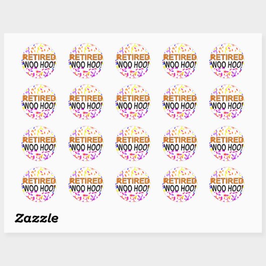 Woo Hoo Confetti Ronde Sticker (Vel)