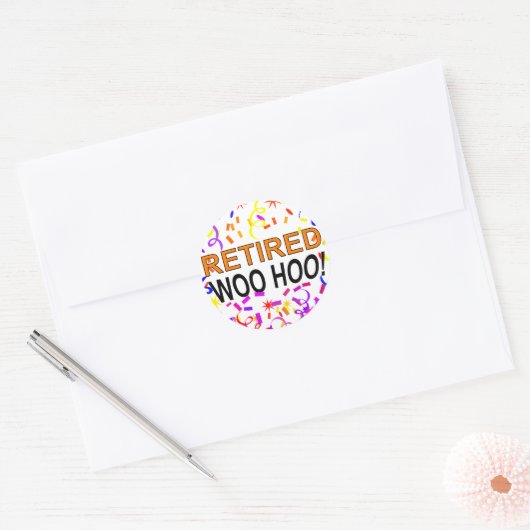 Woo Hoo Confetti Ronde Sticker (Envelop)
