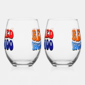 Woo Hoo  Groovy Tekst in ruste Wijnglas Zonder Voet (Links)