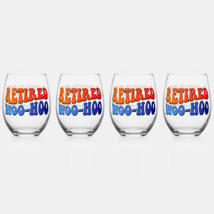 Woo Hoo  Groovy Tekst in ruste Wijnglas Zonder Voet