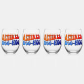 Woo Hoo Groovy Tekst in ruste Wijnglas Zonder Voet (Achterkant)