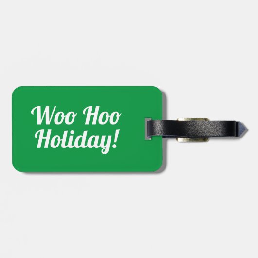 Woo Hoo Holiday | Funny Bagagelabel (Achterkant horizontaal)