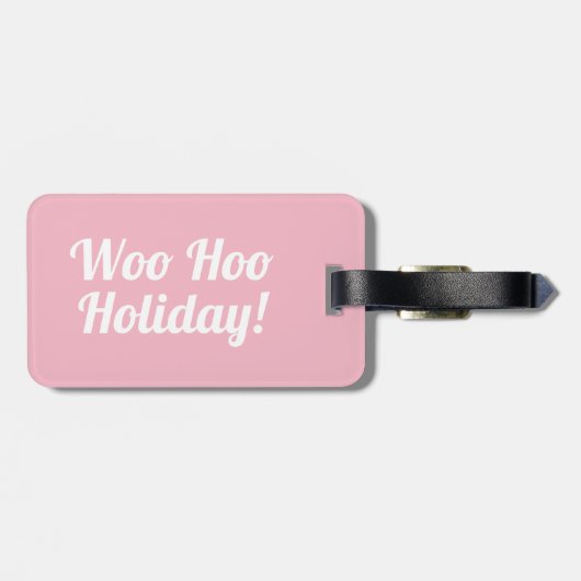 Woo Hoo Holiday | Funny Bagagelabel (Achterkant horizontaal)