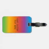 Woo Hoo Ik ben hier gepersonaliseerde regenboogbag Bagagelabel (Achterkant horizontaal)