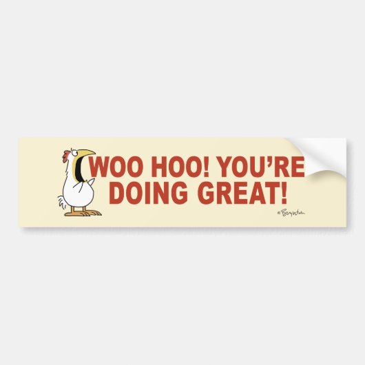 WOO HOO! JE DOET GROOT! Sandra Boynton Bumpersticker (Voorkant)