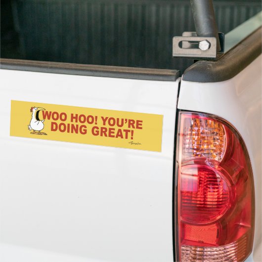 WOO HOO! JE DOET GROOT! Sandra Boynton Bumpersticker (Op Truck)