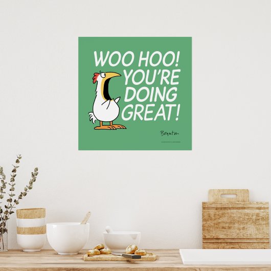 WOO HOO! JE DOET GROOT! Sandra Boynton Poster (Keuken)