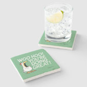 WOO HOO! JE DOET GROOT! Sandra Boynton Stenen Onderzetter (Zijkant)