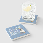 WOO HOO! JE DOET GROOT! Sandra Boynton Stenen Onderzetter (Zijkant)