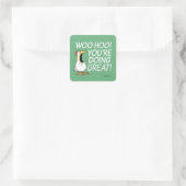 WOO HOO! JE DOET GROOT! Sandra Boynton Vierkante Sticker (Tas)