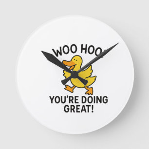 WOO HOO, JE DOET HET GOED MET DUCKY DUCK RONDE KLOK
