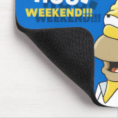 Woo Hoo Weekend Grappige Cartoon Muismat - Blauw (Hoek)