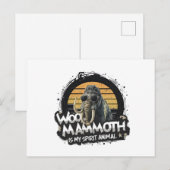 Woo Mammoet Is Mijn Geestdier Kunst Briefkaart (Voorkant / Achterkant)