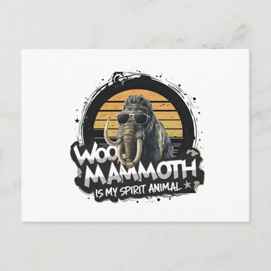 Woo Mammoet Is Mijn Geestdier Kunst Briefkaart (Voorkant)