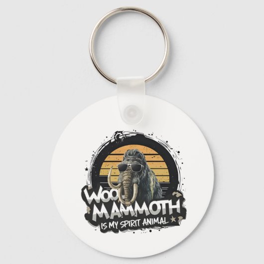 Woo Mammoet Is Mijn Geestdier Kunst Sleutelhanger (Voorkant)