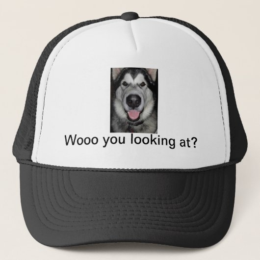 Woo waar je naar kijkt. Alaskan malamute Trucker Pet (Voorkant)