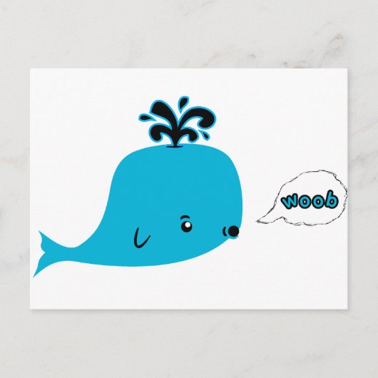Woob Whale Briefkaart (Voorkant)
