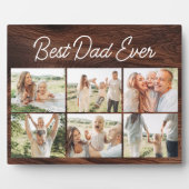 Wood 6 Photo Collage Best Dad Ever Custom Modern Fotoplaat (Voorkant)