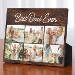 Wood 6 Photo Collage Best Dad Ever Custom Modern Fotoplaat<br><div class="desc">Celebrate the world’s best dad with this custom wood photo collage plaque featuring six of your favorite memories. Designed in a clean, modern style with “Best Dad Ever” front and center, this personalized plaque makes a meaningful gift for Father’s Day, birthdays, or just because. Printed on high-quality wood with a...</div>
