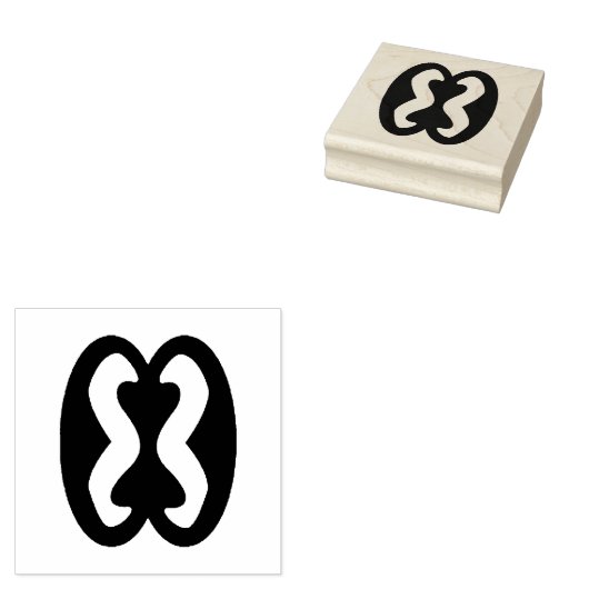 Wood Adinkra (Human Relations) Rubber Stamp Rubberstempel (Gestempeld)