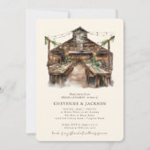 Wood and String Lights Vrijgezellenfeest Luncheon Kaart (Voorkant)