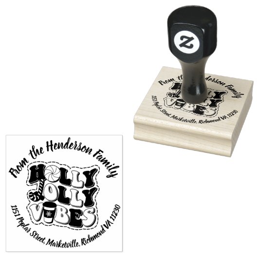 Wood Art Stamp - Kerst Rubberstempel (Gestempeld)