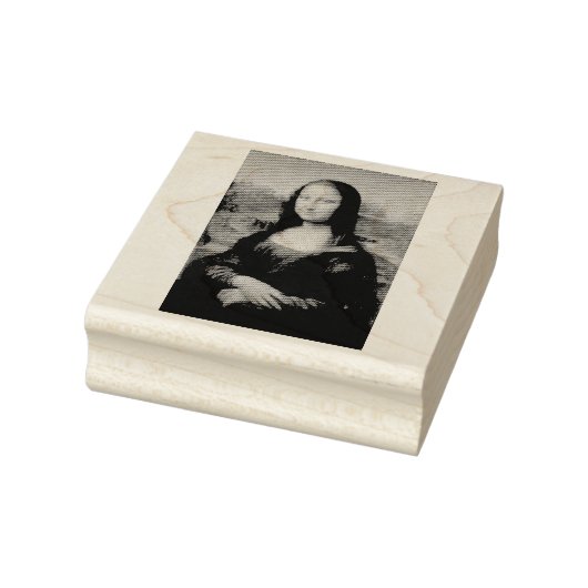 WOOD ART STAMP : LEONARDO DA VINCI : DE Mona Lisa Rubberstempel (Stempel)