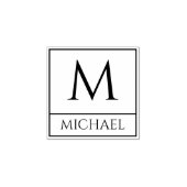 Wood Art Stamp met Jouw naam en Initiaal Rubberstempel (Afrduk)