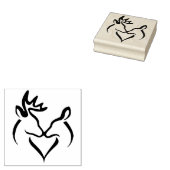 Wood Art Stamps/Kissing Buck en Doe Rubberstempel (Gestempeld)