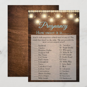 Wood Baby Boy Baby shower Zwangerschap Game Kaart