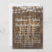 Wood BabyQ Backyard BBQ Bash Rustige Baby shower Kaart (Voorkant)