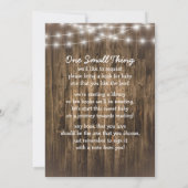 Wood BabyQ Backyard BBQ Bash Rustige Baby shower Kaart (Achterkant)