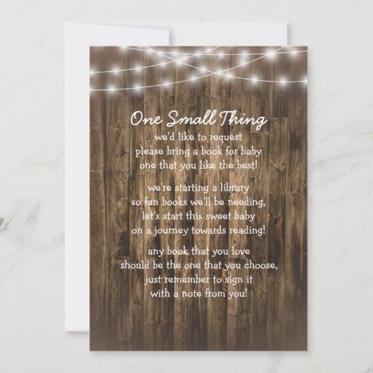 Wood BabyQ Backyard BBQ Bash Rustige Baby shower Kaart (Achterkant)