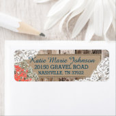 Wood Baby's Breath Lace Rustiek Bruiloft Label (Insitu)