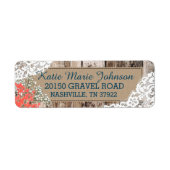 Wood Baby's Breath Lace Rustiek Bruiloft Label (Voorkant)