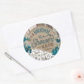 Wood Baby's Breath Lace Rustiek Vrijgezellenfeest  Ronde Sticker (Envelop)