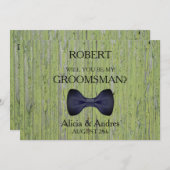 Wood Background, ben je mijn Groomsman? Kaart (Voorkant / Achterkant)