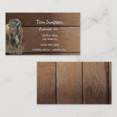  Wood Background Bison Animal Wild West Theme Visitekaartje (Voorkant / Achterkant)