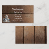  Wood Background Coyote Animal Wild West Theme Visitekaartje (Voorkant / Achterkant)