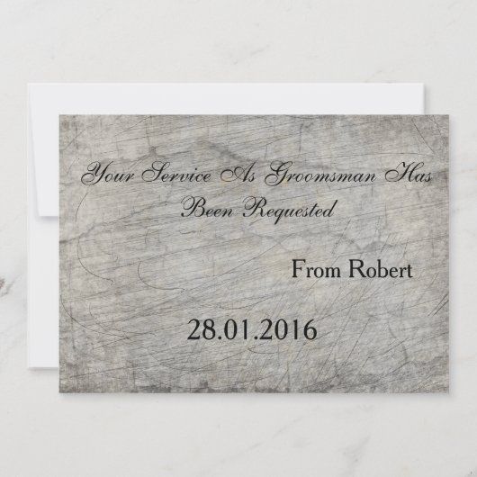 Wood Background Suitup Ik ben m'n groomsman Kaart (Achterkant)