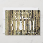 Wood Background Suitup Ik ben m'n groomsman Kaart (Voorkant)