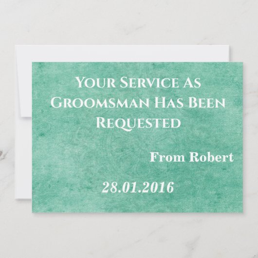 Wood Background Suitup Ik ben m'n groomsman Kaart (Achterkant)