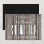 Wood Background Suitup... zal je mijn huisvrouw zi Kaart (Voorkant / Achterkant)