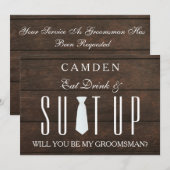 Wood Background Suitup... zal je mijn huisvrouw zi Kaart (Voorkant / Achterkant)