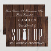 Wood Background Suitup... zal je mijn huisvrouw zi Kaart (Voorkant / Achterkant)